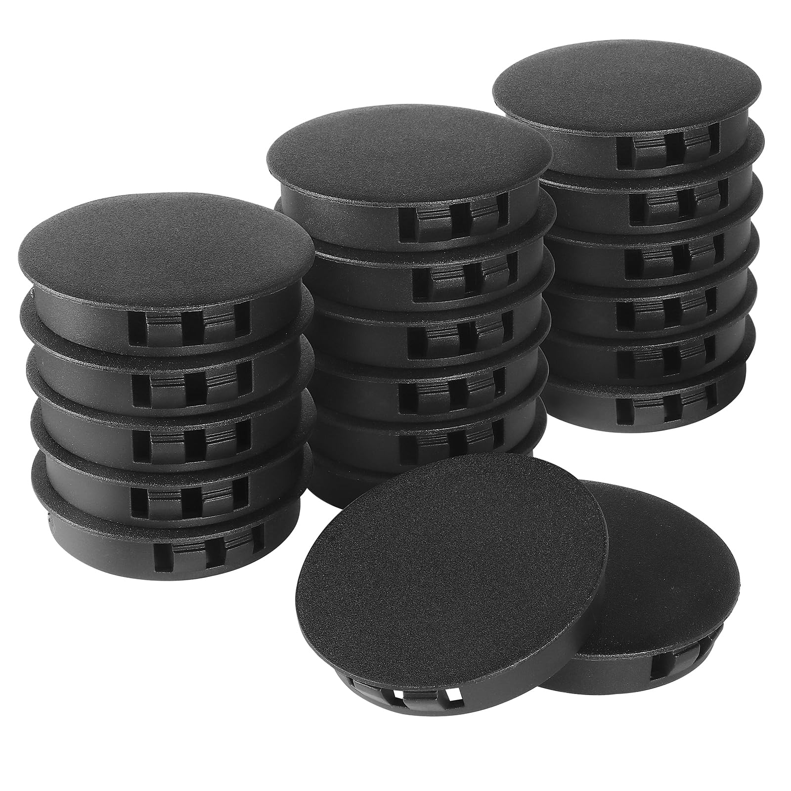 50mm Plastic Hole Plugs - Masendelk Snap-in End Caps - Black - 30pcs