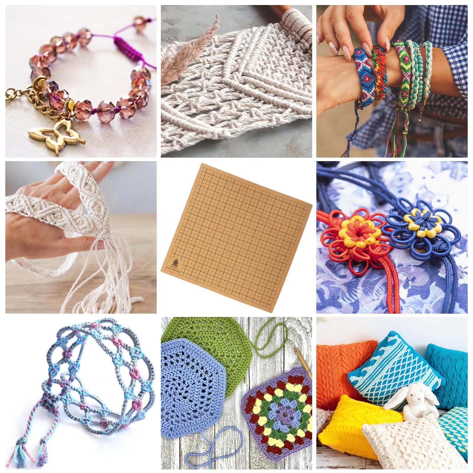 Amazon.co.jp: Pevcwa マクラメ編みセット 目盛り付き コルクボード