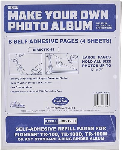 Pioneer SRF1200-REFILL - Recambios para álbum de fotos, color blanco, 9 x 10 78 pulgadas
