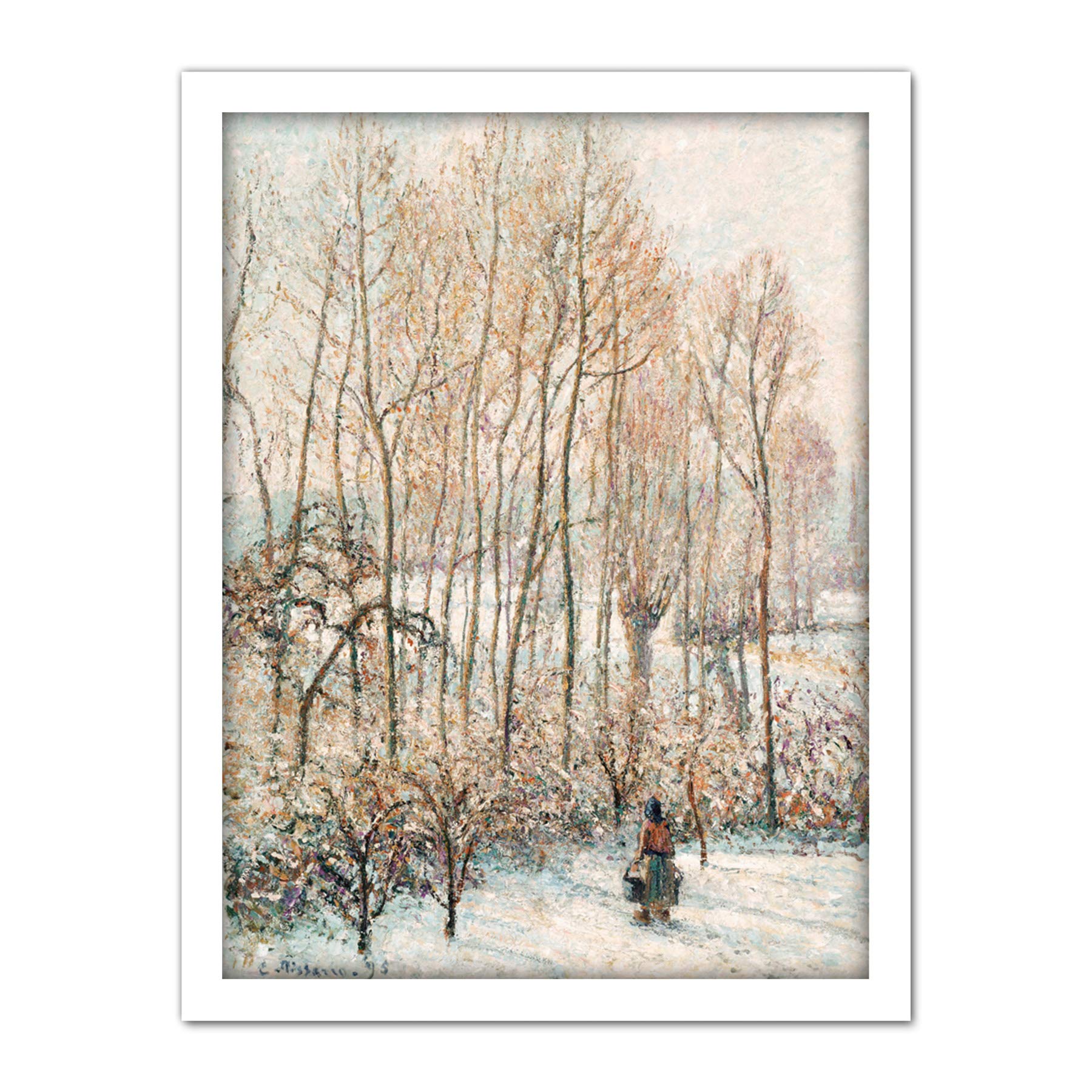 Pissarro Morning Sunlight On The Snow Eragny Sur Epte Large Framed Art Print Poster Wall Decor 18x24
