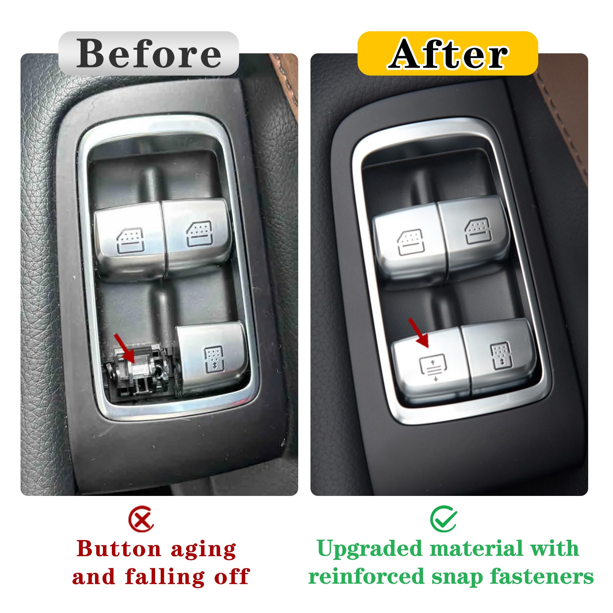 Pulsante interruttore laterale passeggeri posteriore per finestrino elettrico compatibile con Mercedes Benz E S W213 2016-2023 W222 2014-2020 Ricambio per cappucci interni ascensore (n. 5)