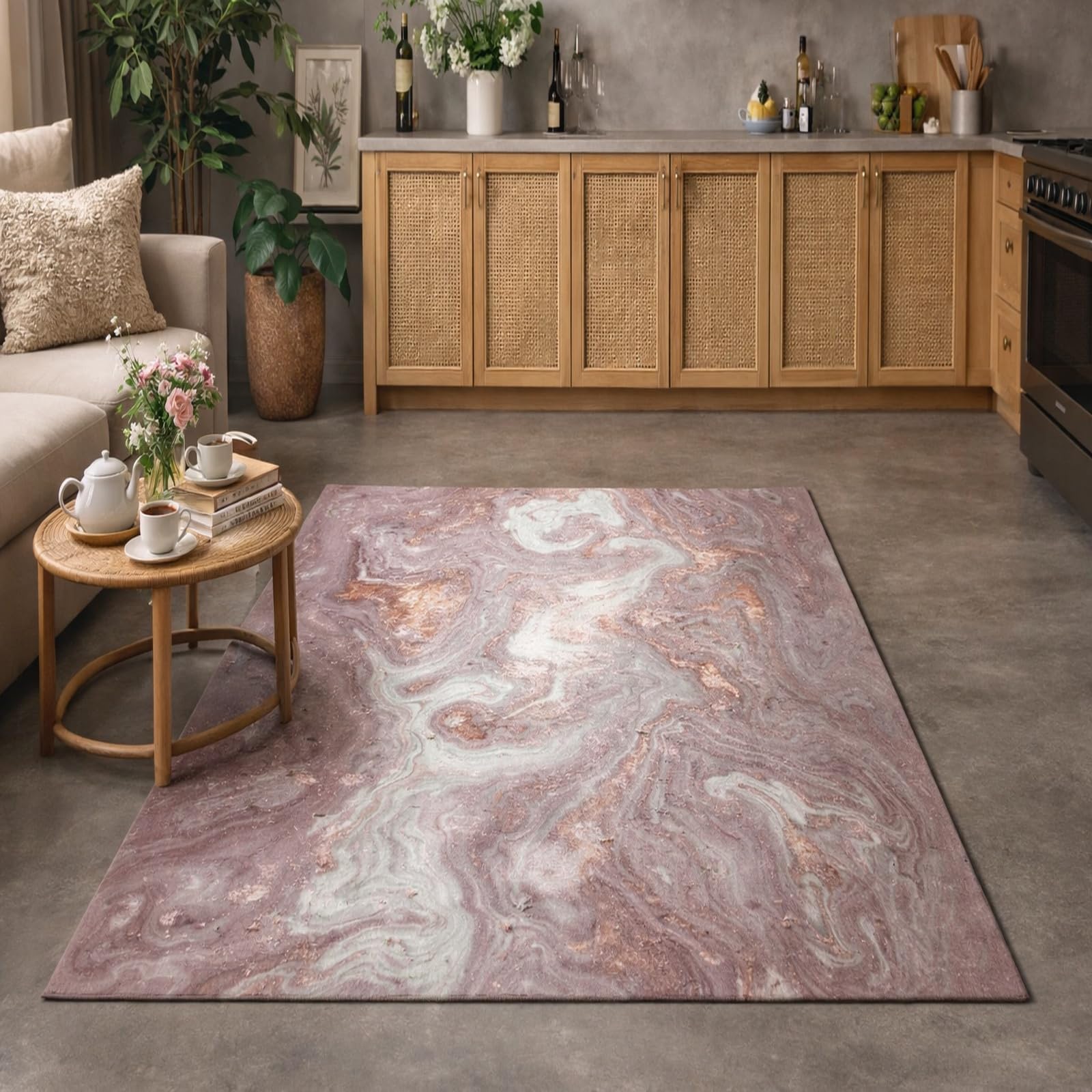Alfombras lavables para sala de estar Rururug y decoración de pasillo moderna de 80x200 cm