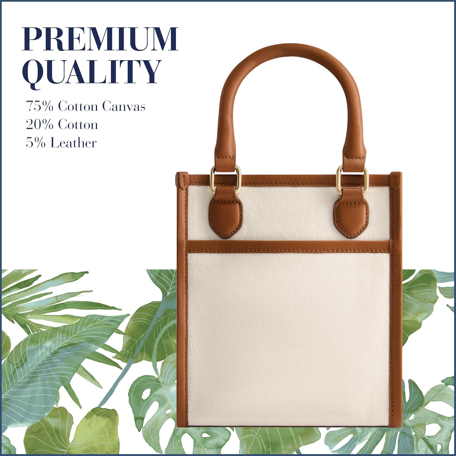 Tommy Bahama Women's Tote Bag, North South Canvas Travel Purse Handbag with Adjustable Shoulder Strap and Leather Trim, Natural - Image 5