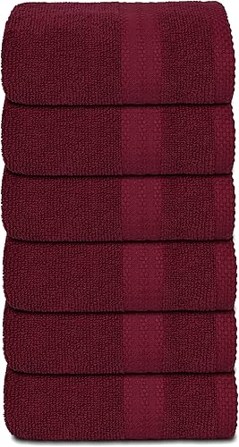 Miniatura 1 de GLAMBURG Juego de 6 toallas de mano ultrasuaves de 16 x 28 pulgadas, 100% algodón hilado en anillo, toallas de mano duraderas y altamente