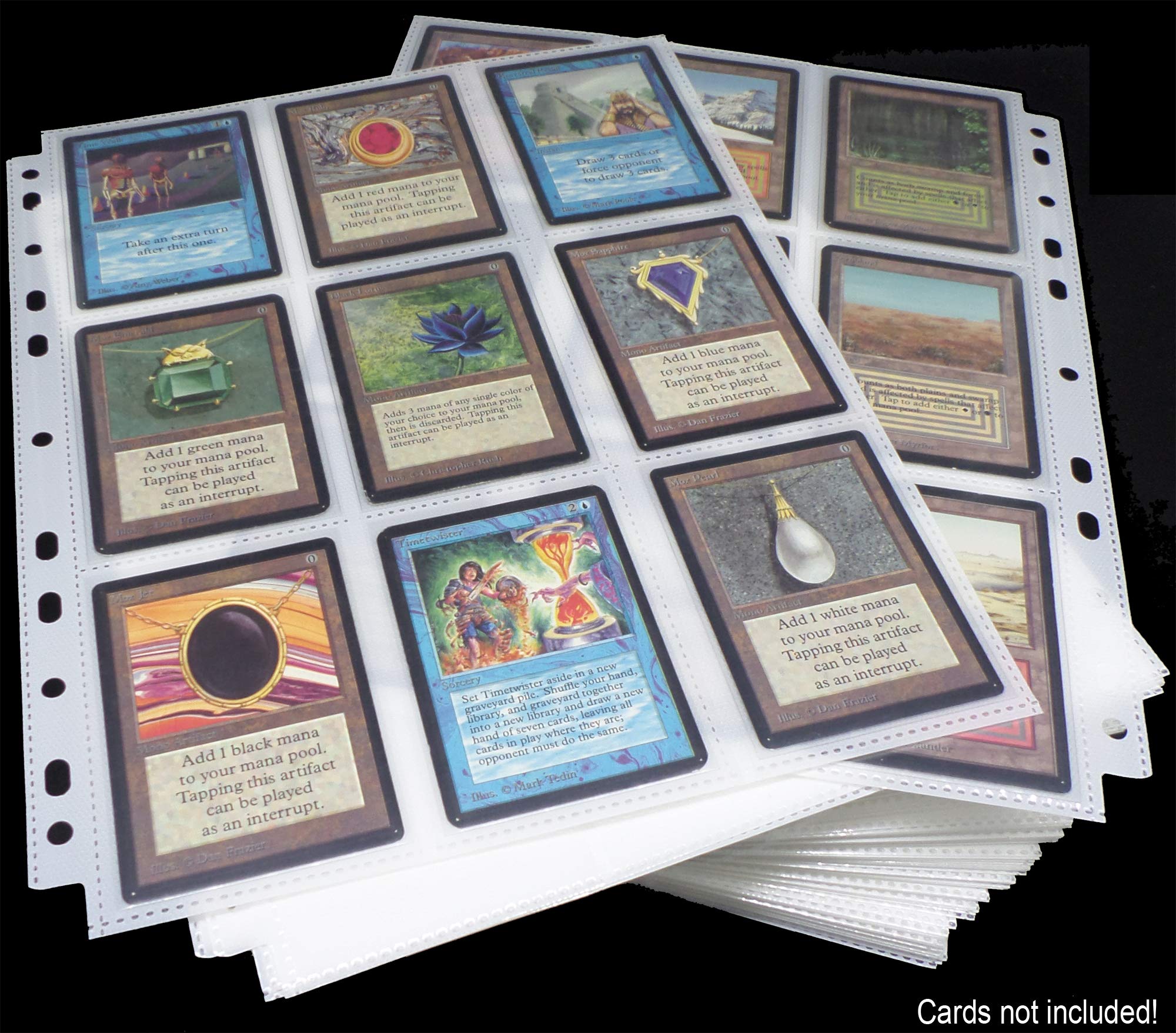 docsmagic.de 100 18-Pocket Pages White - Sideloading - 11 Holes - MTG PKM YGO - Feuilles Blanc