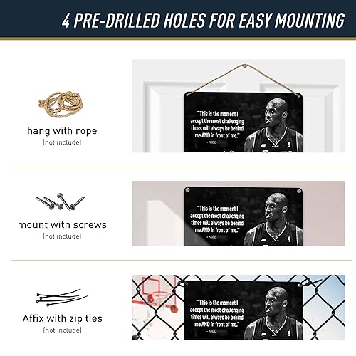 Miniatura 4 de BEKUGART Kobe Bryant - Póster inspirador de metal para pared, arte de pared con cita de mentalidad de Mamba, decoración del hogar, deportes, arte