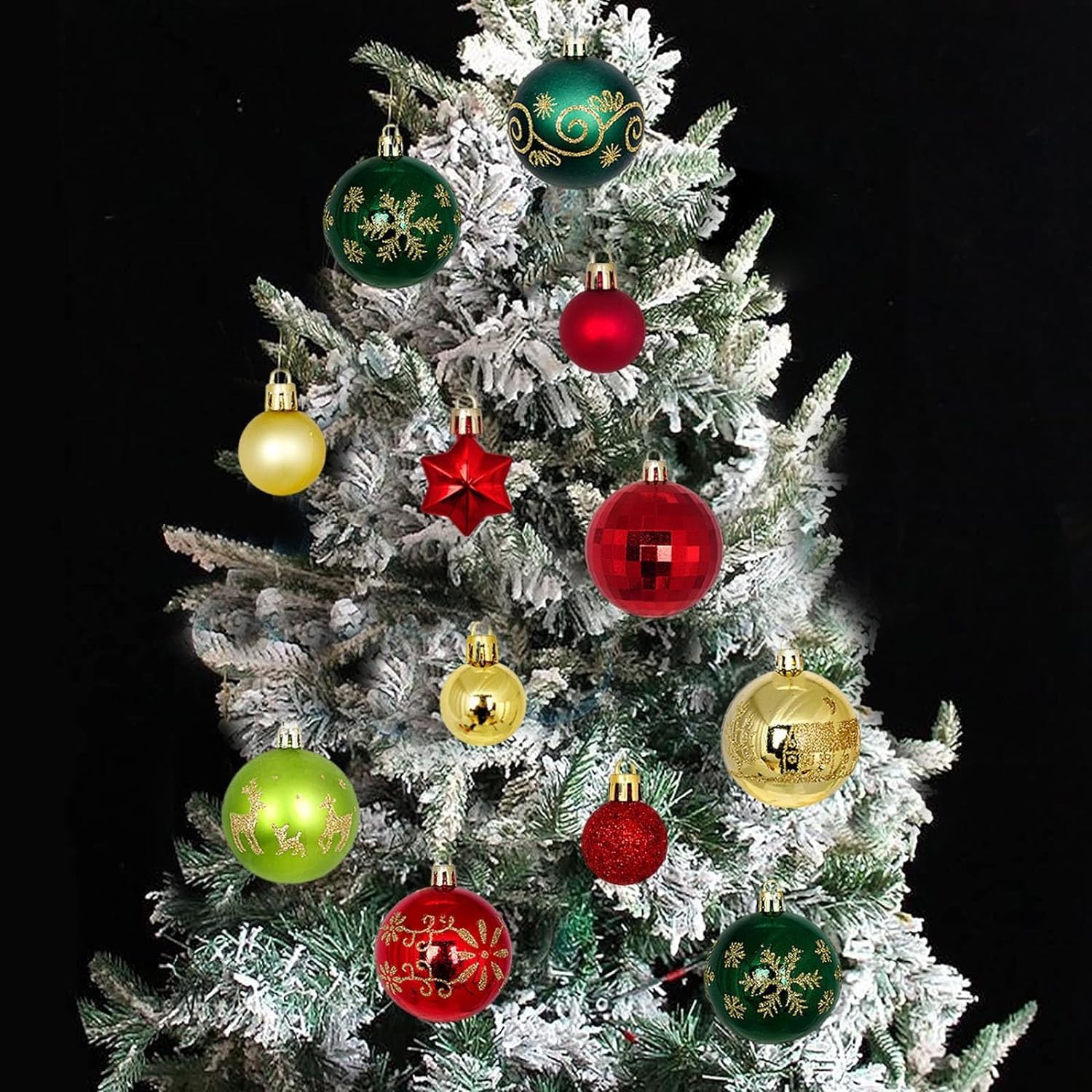 Baumschmuck 44 Stück Weihnachtskugel-Ornamente, Bruchsicherer Weihnachtsbaumschmuck, Hängende Kugeln Für Weihnachten, Urlaub, Party, Dekoration Weihnachtskugeln(B)