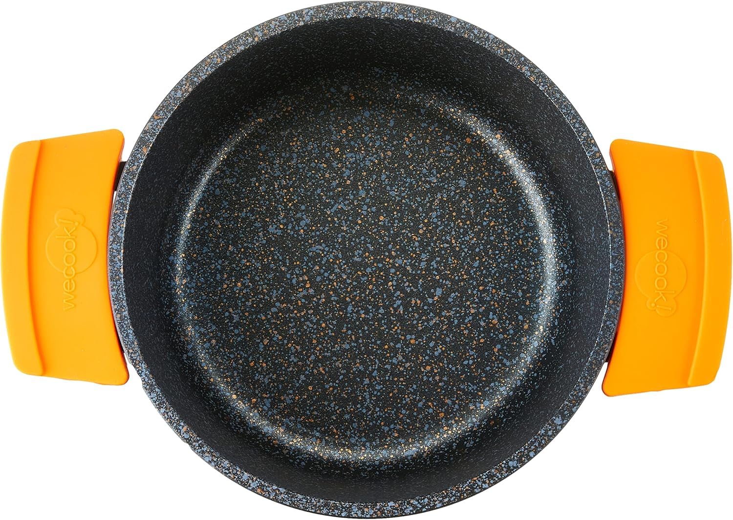 WECOOK! Ecochef Casserole Profonde, Induction, Couvercle en Verre 24cm, Antiadhésive QUANTANIUM Écologique sans PFOA, Fonte d'Aluminium, Épaisseur 5mm, Poignées en Silicone, Vitrocéramique, Four