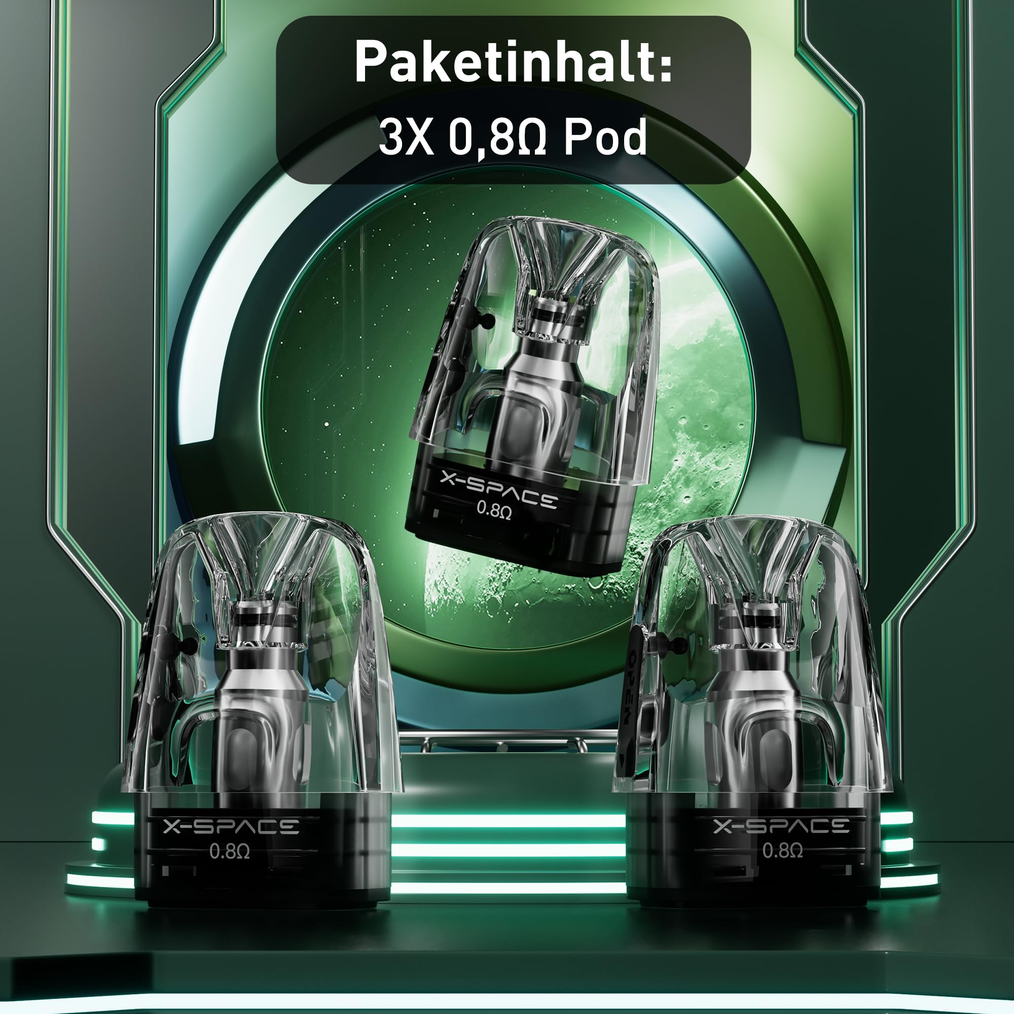 NUR FÜR ET5 !!! X-SPACE 0.8ohm Ersatzkapseln für ET5,3er-Pack Kartuschen,  kompatibel mit ET5 E-Zigaretten-Kit,Ohne Nikotin Ohne Liquid Ohne Refill  (0.8Ω) : Amazon.de: Elektronik & Foto