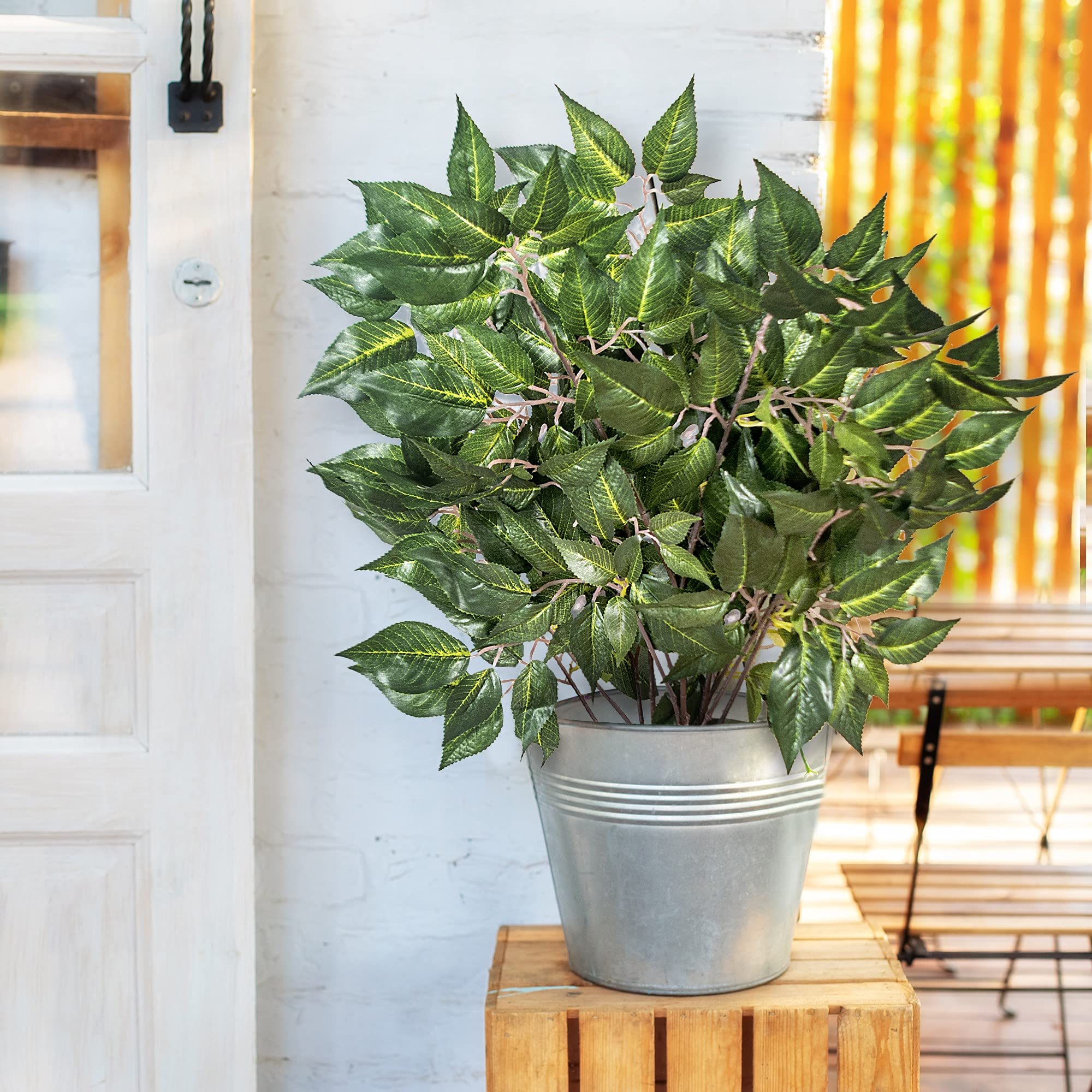 3 Rami Secchi Artificiali per Decorazione, Rami di Alberi Secchi Alti 43,3 Pollici, Cespugli Finti Arbusti Decorazione Centrotavola, Composizione Floreale Primaverile per Decorazioni per la(Verde