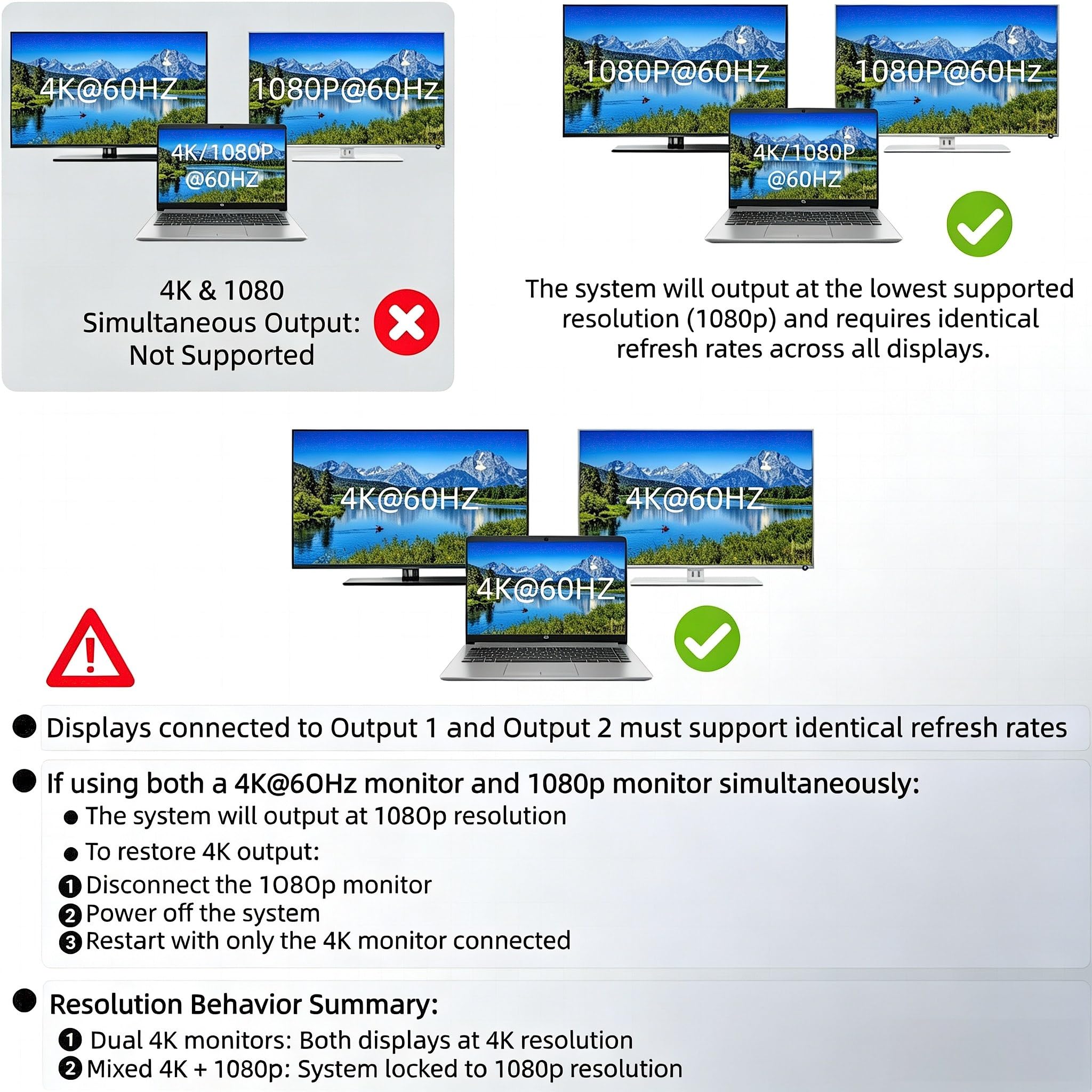 Splitter HDMI 1 in 2 Out, 4K @ 60Hz 1 x 2 HDMI Splitter supporta 3D e 1080P @ 60Hz, duplicate/mirroring da una sorgente a due display, splitter ultra HD ad alta velocità per PC, laptop, B0X, PS5, Roku