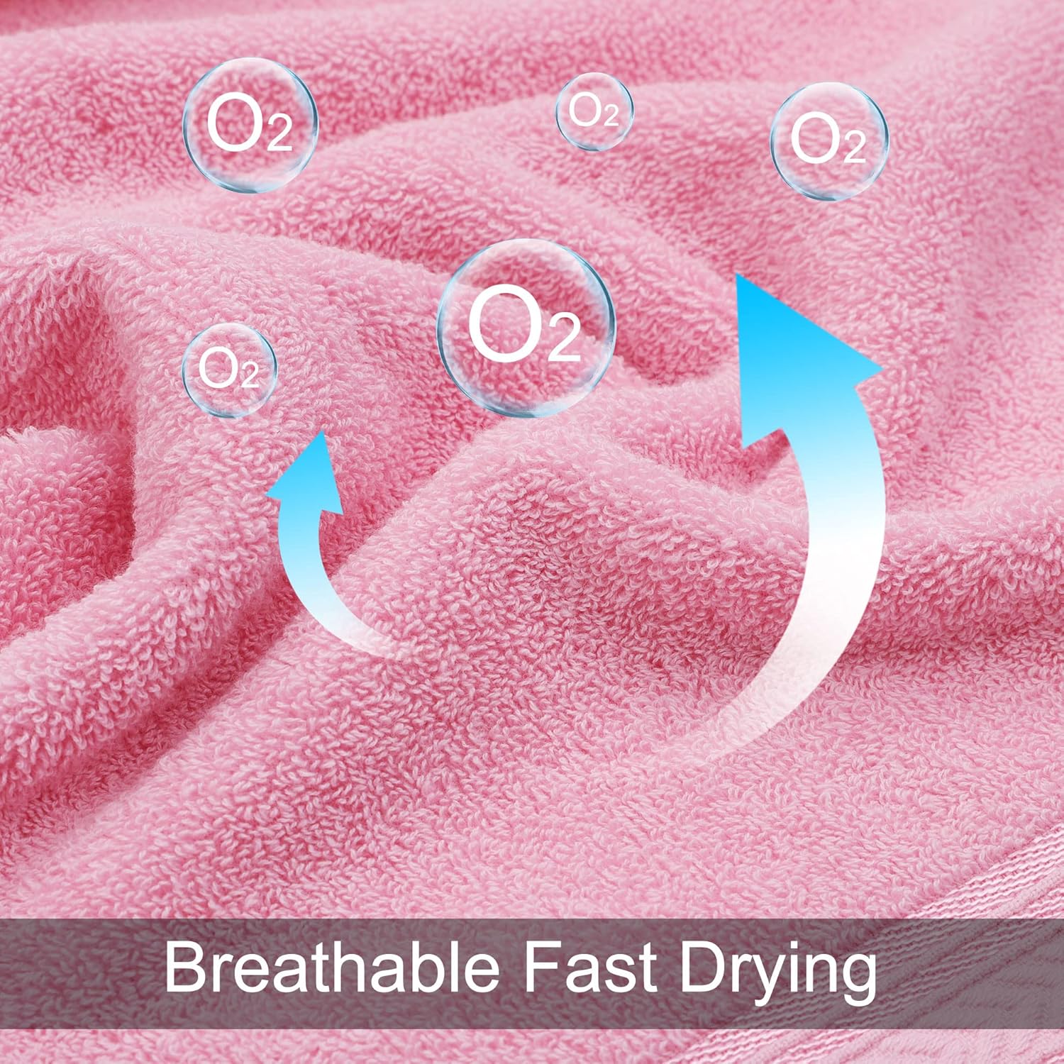 PiccoCasa Hand Towels for Bathroom 13 x 29 Inches 100% Cotton (6 Pack), Soft & Highly Absorbent Oversized Cotton Guest Towels for Hotel Spa, Face Towels Washcloth Pink