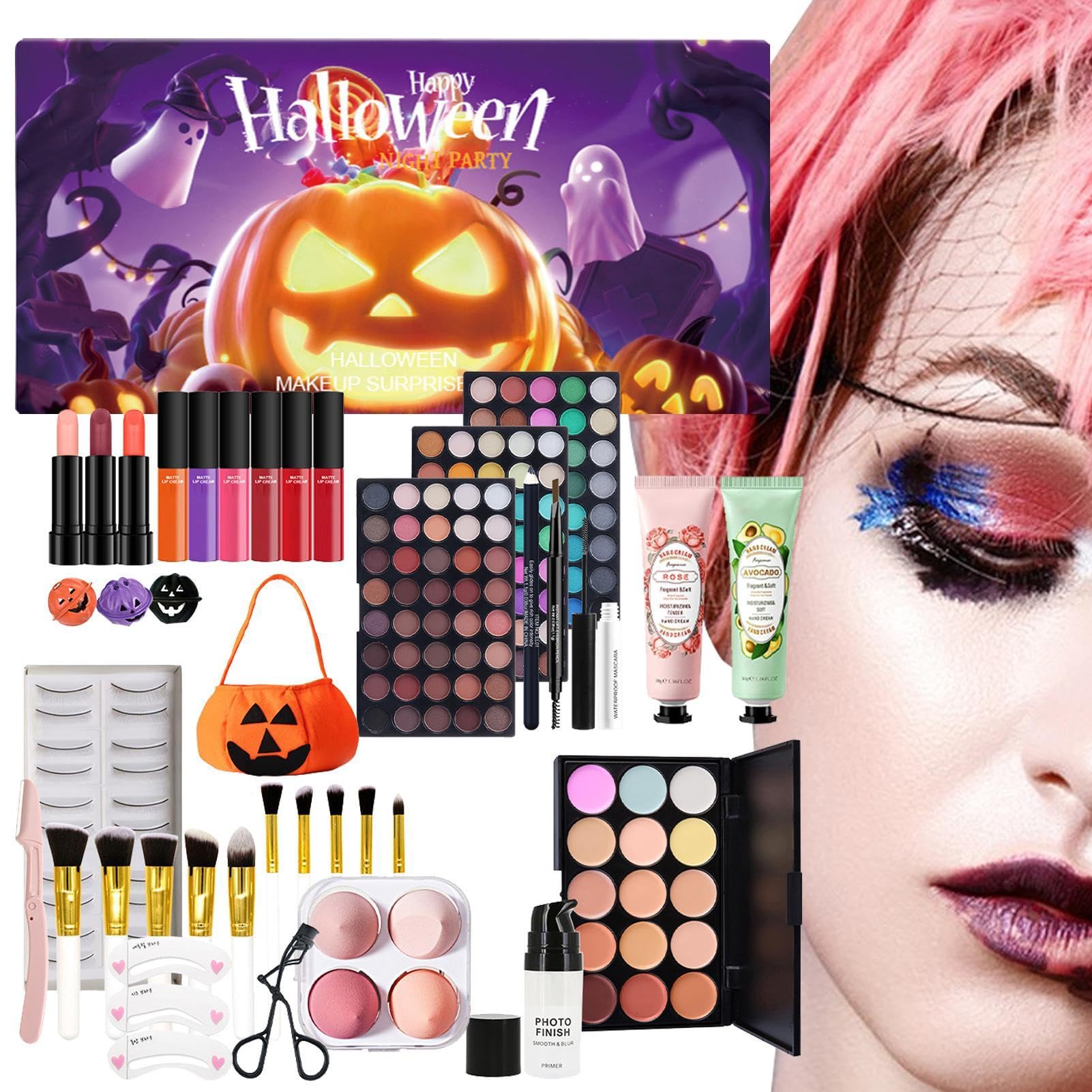 Make-up-Set, Make-up Set für Frauen, komplettes Set - Lidschatten-Palette | Das komplette Make-up-Set beinhaltet Concealer-Grundierung, Lidschatten-Palette,