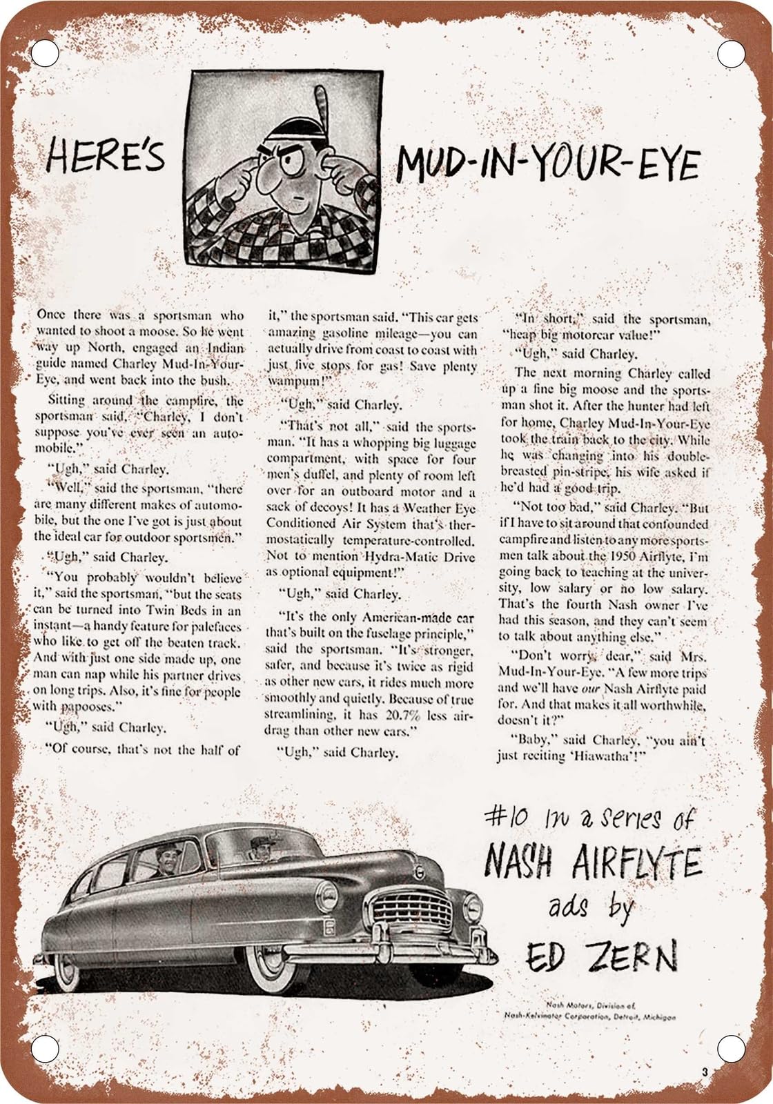 METAL SIGN - 1950 Nash Vintage Ad 21 - Old Retro Rusty Look home decor
