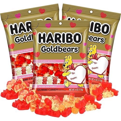 Sweetzo Gummy Bears Candy Gift, 3 bolsas de gomitas con sabor a frutas, 4 onzas cada una