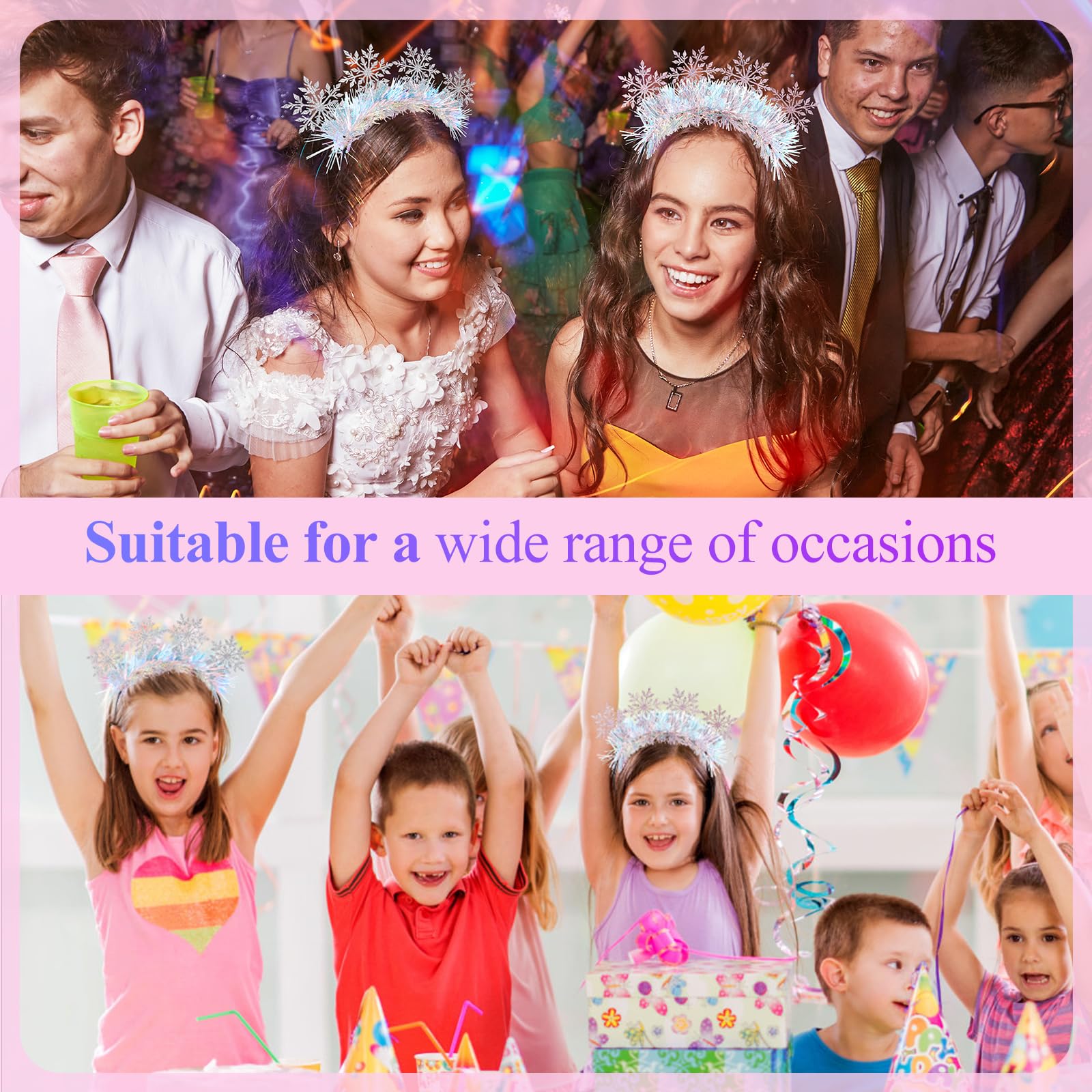 FOMIYES 2 Pcs Christmas Headband: Glitter Christmas Headband Xmas Rhinestone Hairbands Holiday Hairbands for Women Girls Xmas Party - Image 4