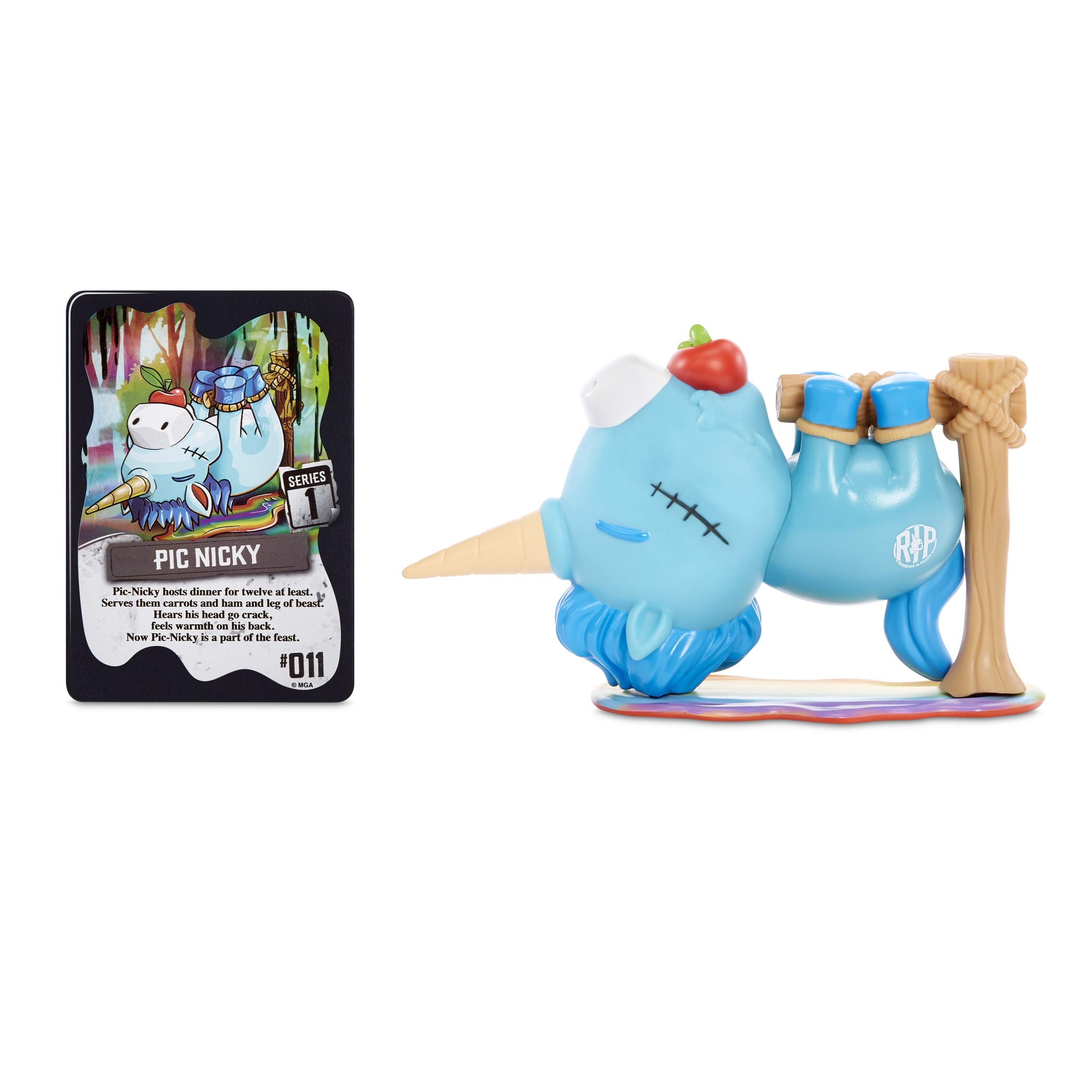 MGA Entertainment R.I.P. Rainbows Inpiece Gnarly, Messed Up, Dead Unicorn Character Pic-Nicky