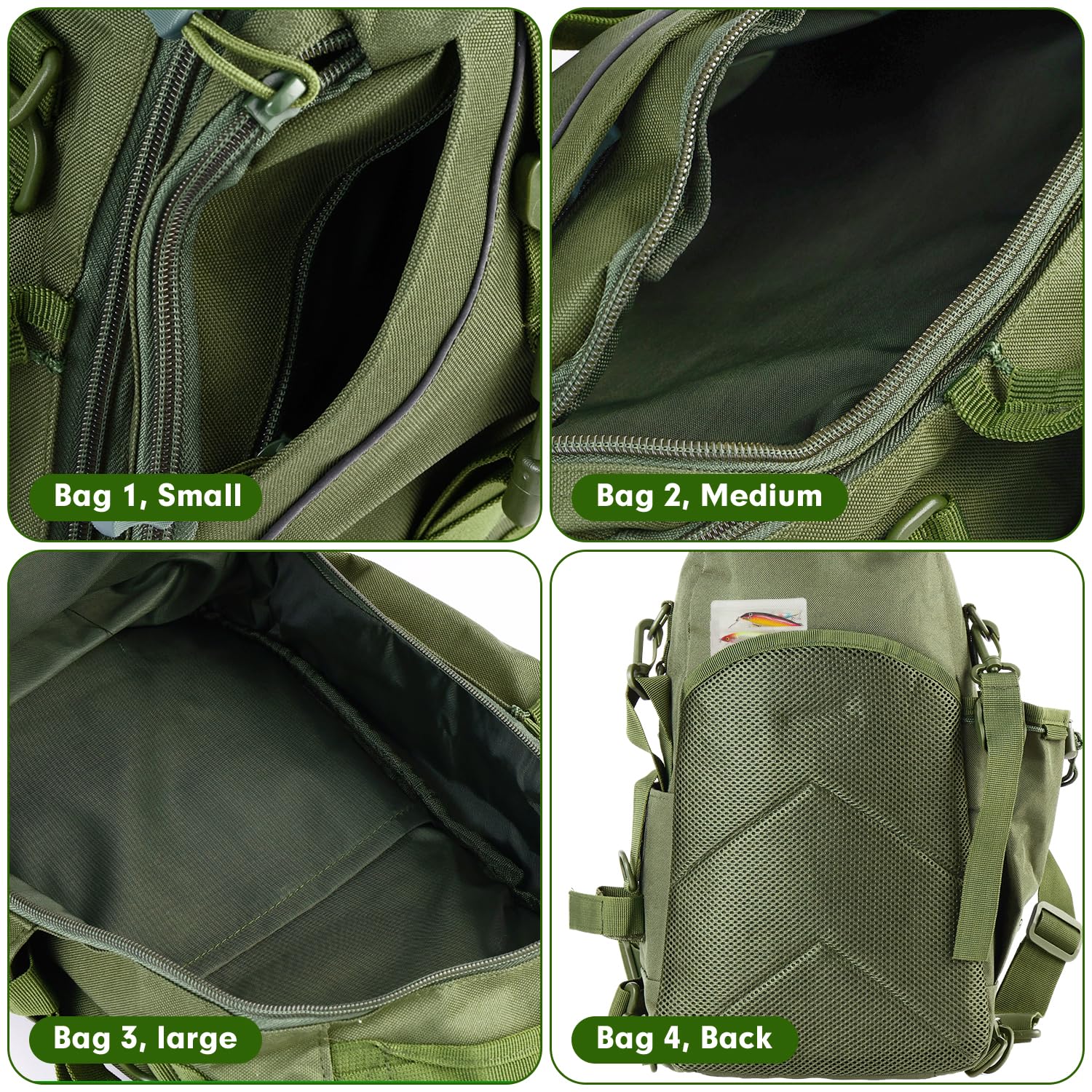 Aertiavty Mochila de pesca, bolsa de pesca con caja de aparejos, bolsa compacta para aparejos de pesca, mochila de aparejos de pesca con soporte para caña para deportes al aire libre, regalos de pesca