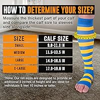 Vista 3 de Doc Miller Calcetines de compresión para mujeres embarazadas – pantorrilla ancha, puntera abierta, manga de rodilla de 15-20 mmHg, medias