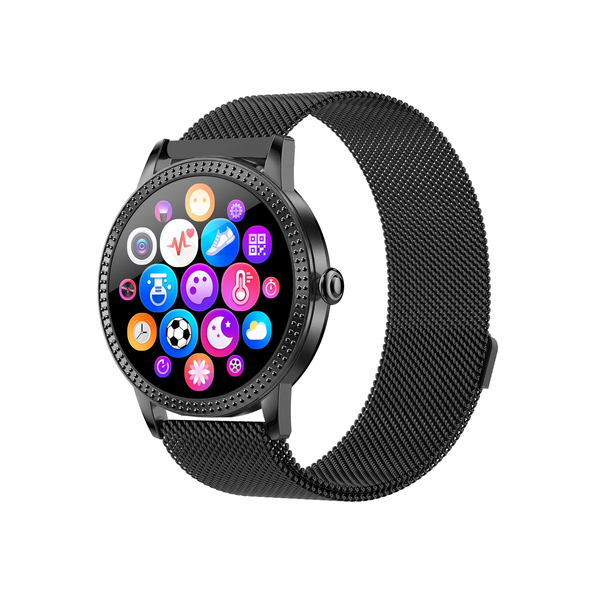 DCU TECNOLOGIC Jewel smartwatch smart watch lega di zinco ultra leggera e sottile touch screen da 1,08" alta definizione ips colore nero