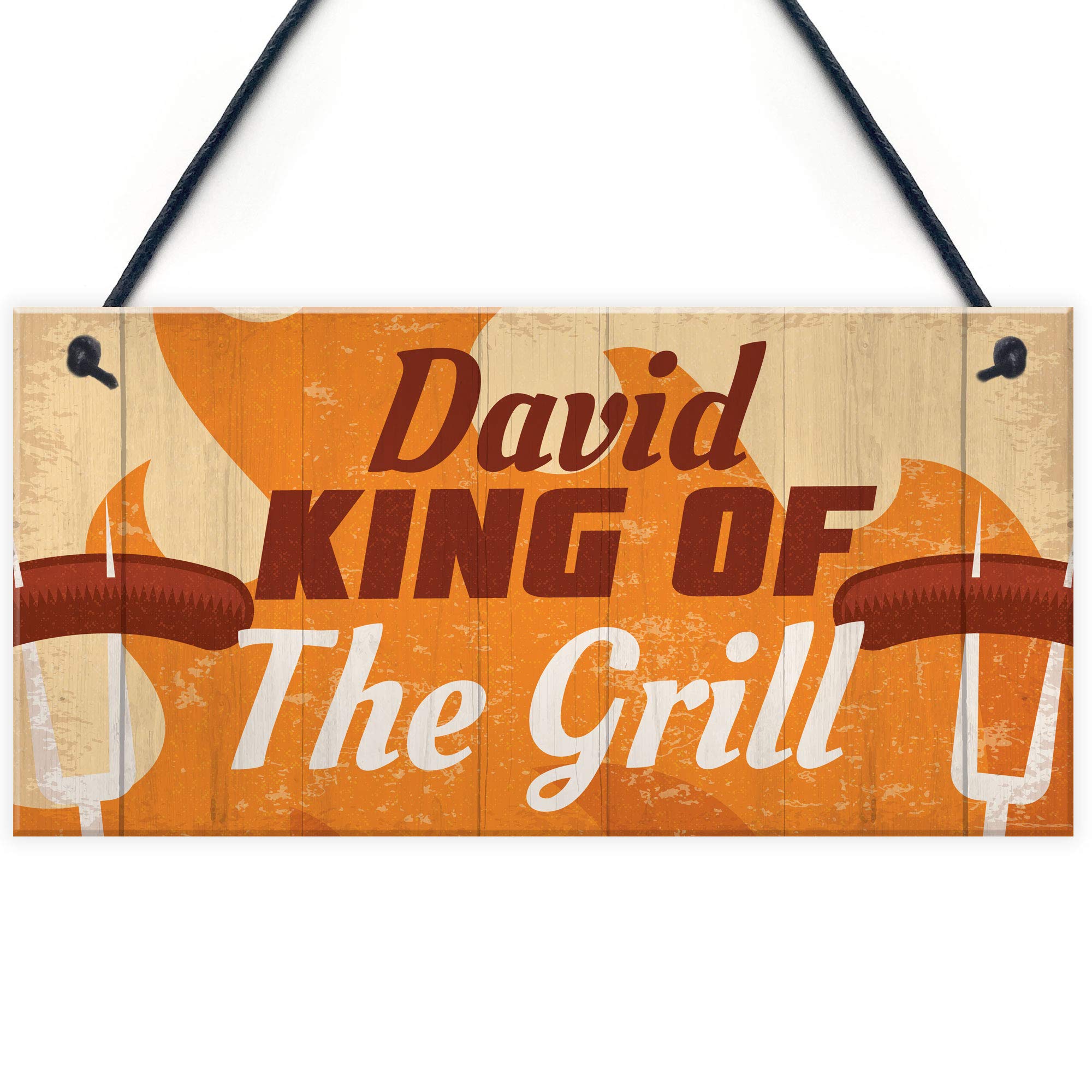 Red Ocean Personalised King Of The Grill Funny Barbecue BBQ Garden Signs And Plaques Novelty Gifts For Him