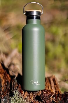 Botella Térmica De Acero Inoxidable Milu - 350 Ml, 500 Ml, 750 Ml, 1 Litro, Con 3 Tapas Diferentes, Mantiene Frío 24h Y Calor 12h