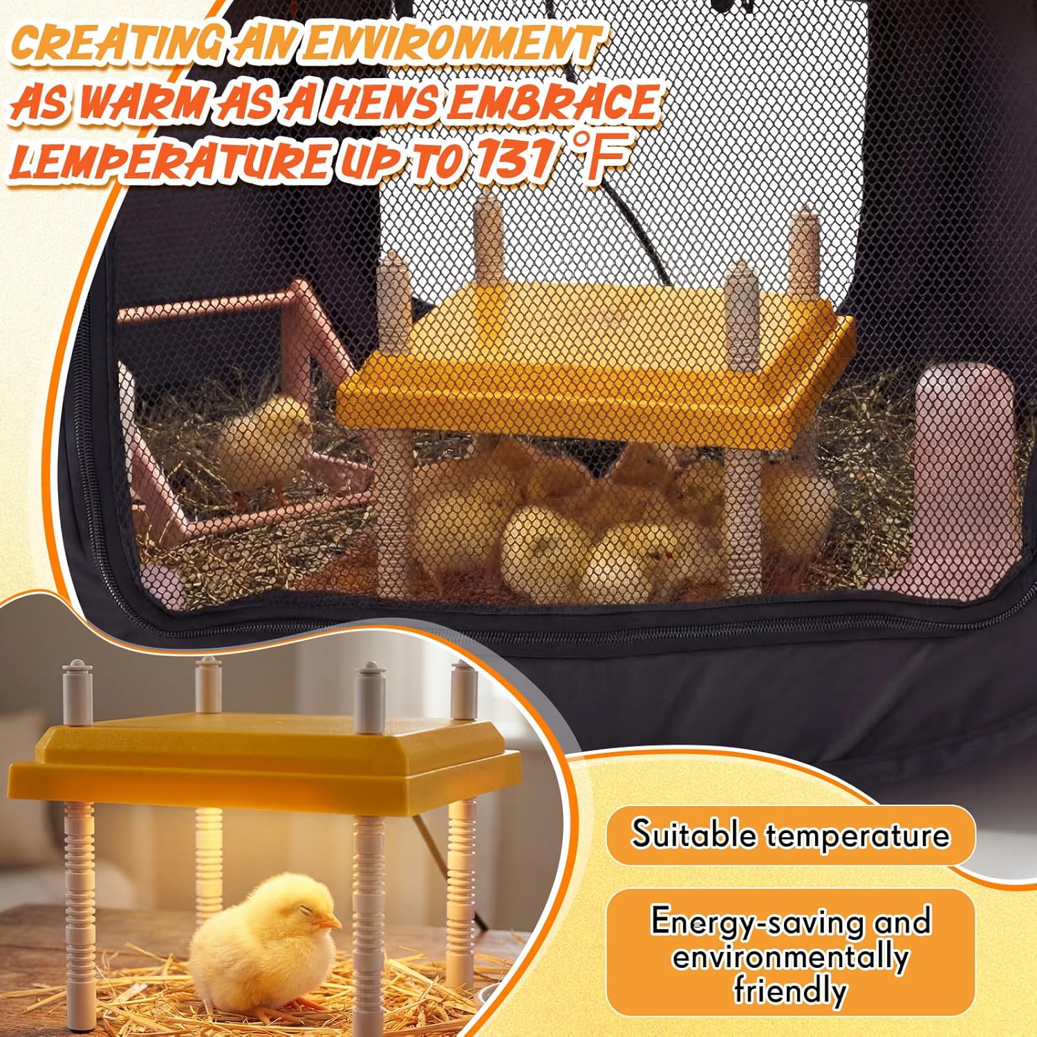 42 in Brooder Box for Chick, 7-in-1 Chick Starter Kit, Includes 10×10 in Heating Brooder Plate, Baby Chicken Pen, 2pcs Chicken Feeder, 2pcs Waterer, Perch, Nesting Pad up to 15 Chicks, Duck, Quail