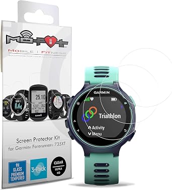 Screen Protector Kit for Garmin Forerunner 735XT Tempered Glass 3-Pack