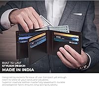 Vista 6 de Carteras RFID delgadas para hombres - Cartera de bolsillo frontal de piel genuina