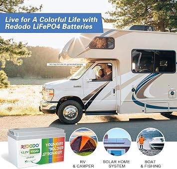 Redodo 12V 100Ah LiFePO4 Battery, Group 31, for RV, Marine | 100A BMS, 1280Wh, 4000+ Deep Cycles, IP65 Waterproof, 4P4S, 10 Years Lifespan, for Trolling Motor, Solar, Camping