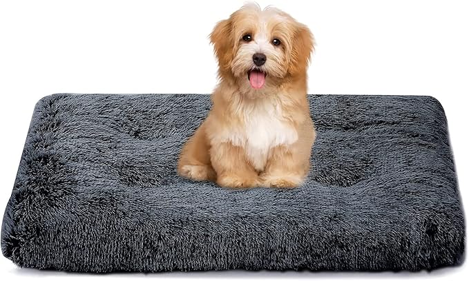 Image result for Tecageaon Dog Bed Mat,crate Pet Bed Mat Pad,Soft Plush Washable Dog ...