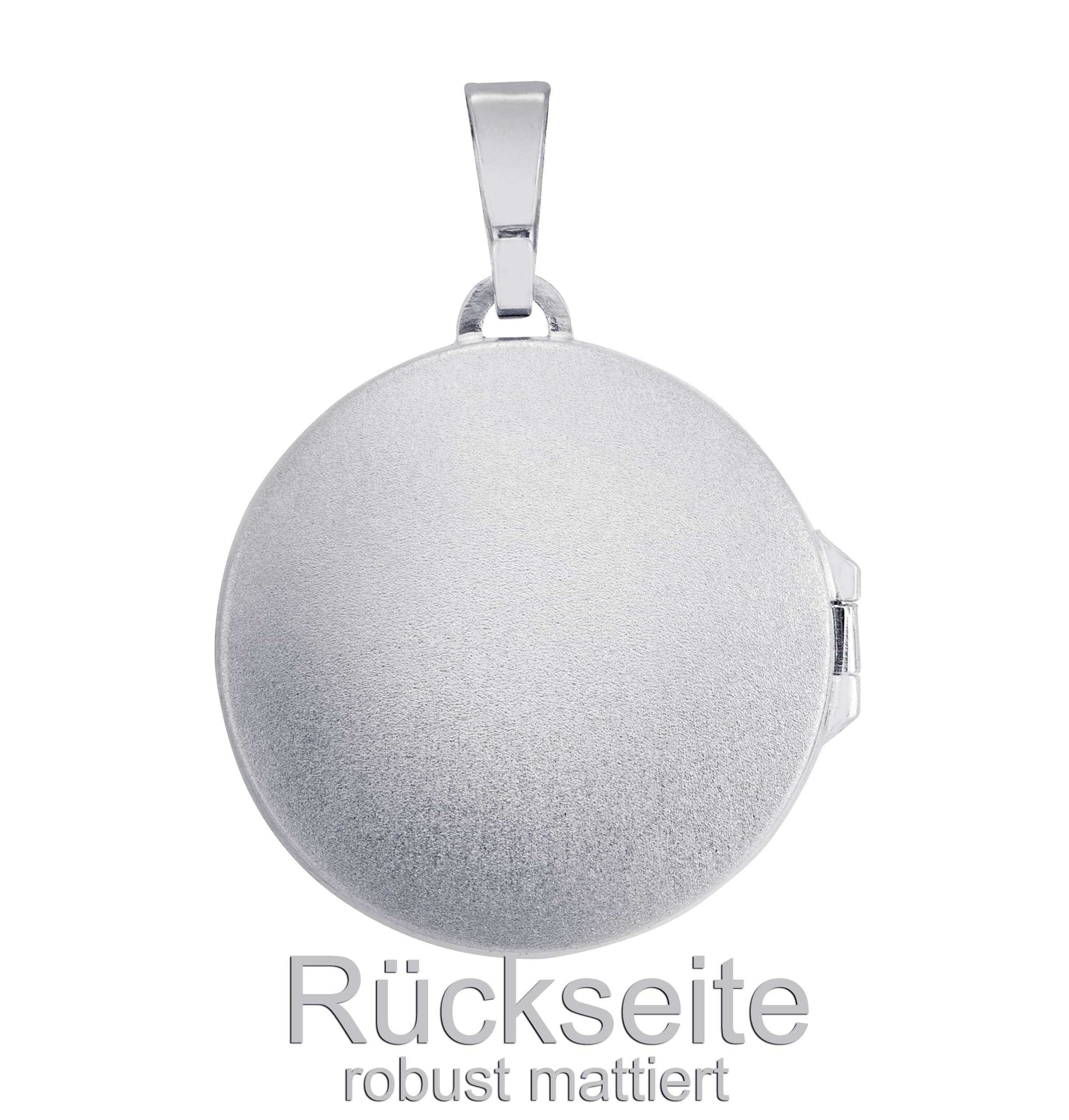 Medaillon Rose 925 Silber runder Amulett Anhänger für 1 Bild zum Öffnen für Damen mit Schmuck-Etui