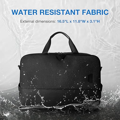 Miniatura 5 de Bolsa para laptop, BAGSMART Maletín para laptop de 15.6 pulgadas para hombres y mujeres, Maletín para trabajo y viajes de negocios, Negro puro, 15.6