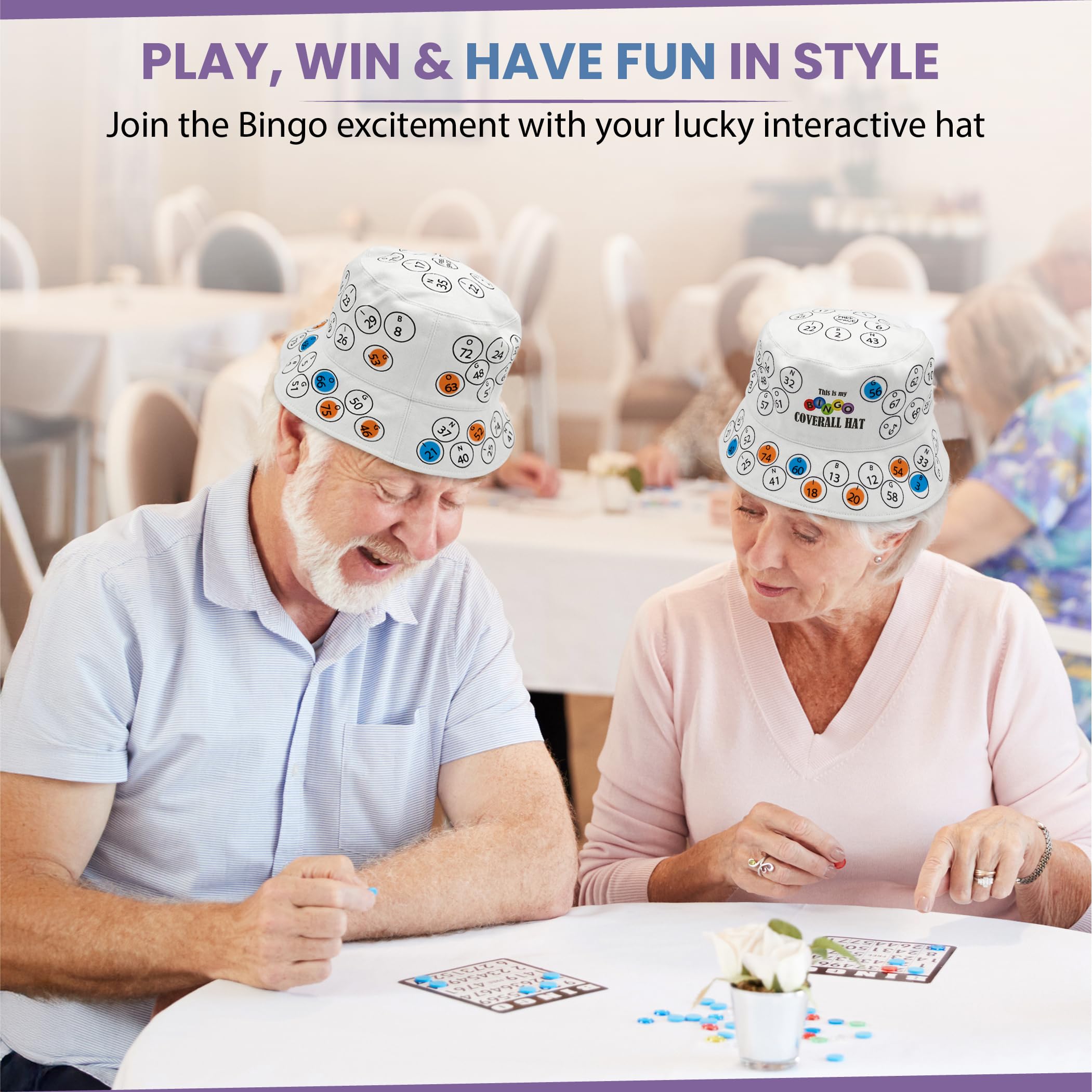 Bingo Hat - Bucket Hat - Coverall Hat with Included Red Bingo Dauber - Customize it! - Small and Large Available