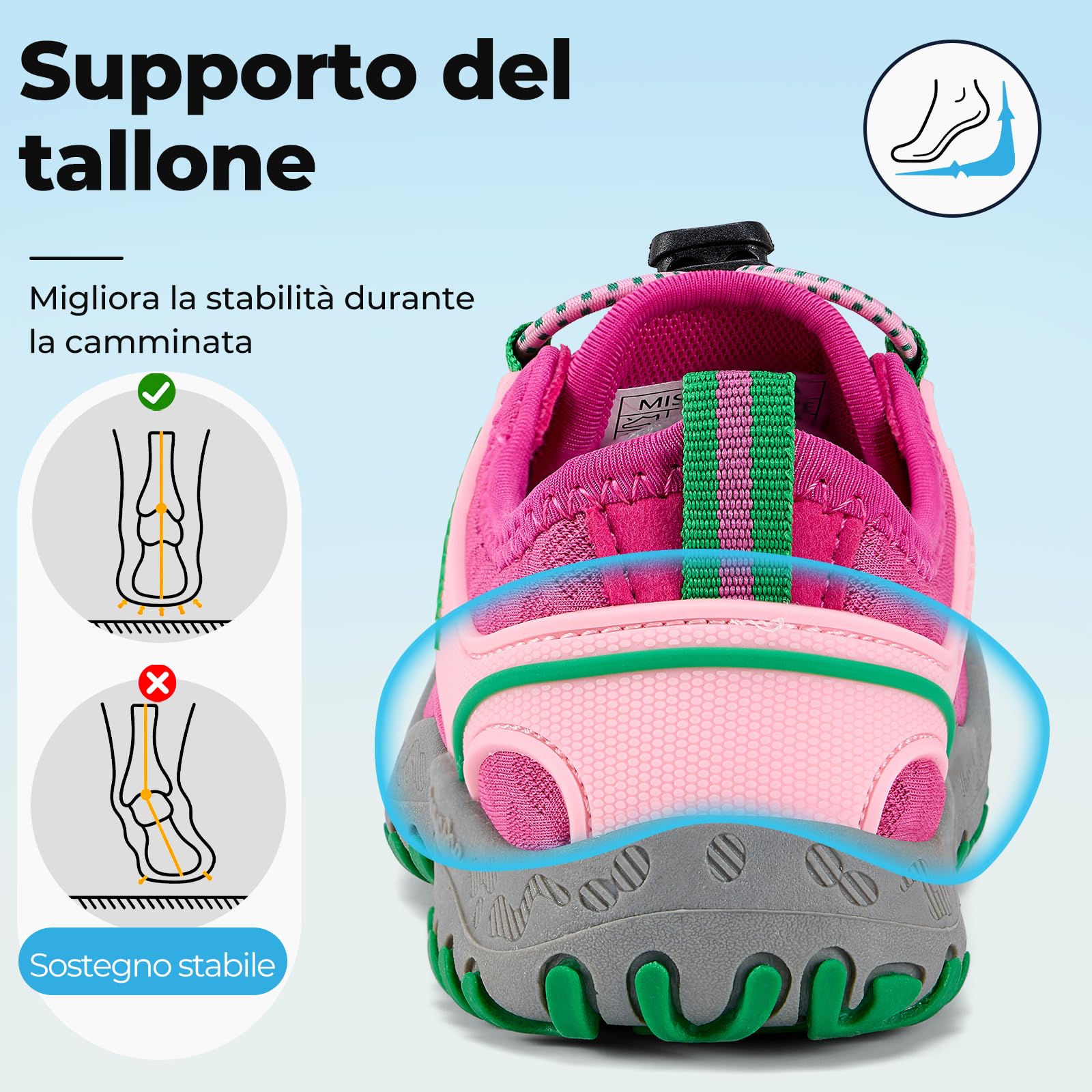 Mishansha Scarpe Bambini Sportive Leggere e Traspiranti, Sneakers Outdoor Antiscivolo per Trekking Leggero Taglie 24-38
