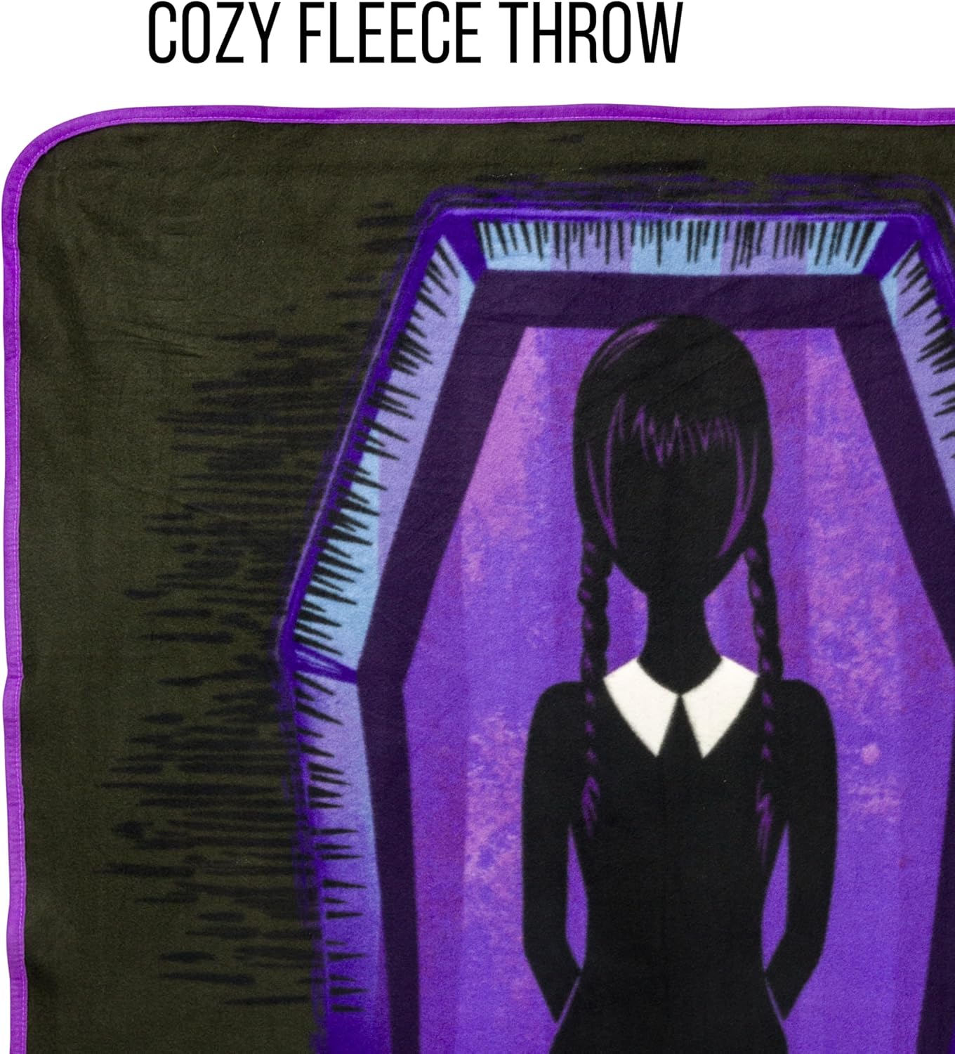 Silver Buffalo Wednesday The Addams Family What Would Wednesday Do 45" x 60" Fleece Throw, Soft and Cozy Blanket, 180 GSM - Image 2