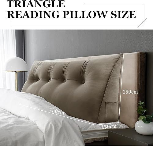 Miniatura 7 de Almohada de cuña gruesa de 10 libras para cabecero, posicionador de cuerpo, almohada de cuña de cama, soporte de respaldo triangular con bolsillo