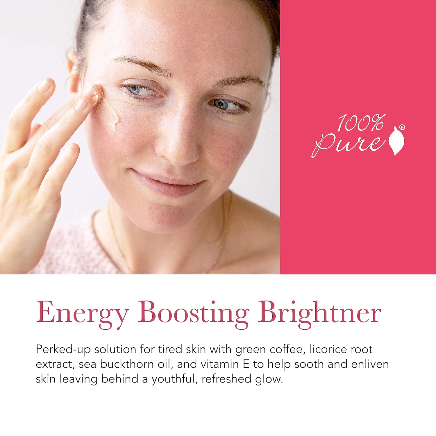 100% PURE Coffee Bean Caffeine Face Cream Glowing Skin Care Anti Aging Youthful Boost Caffeinated Facial Moisturizer with Hyaluronic Acid & Niacinamide for Women & Men - 1.4 fl oz - Image 6