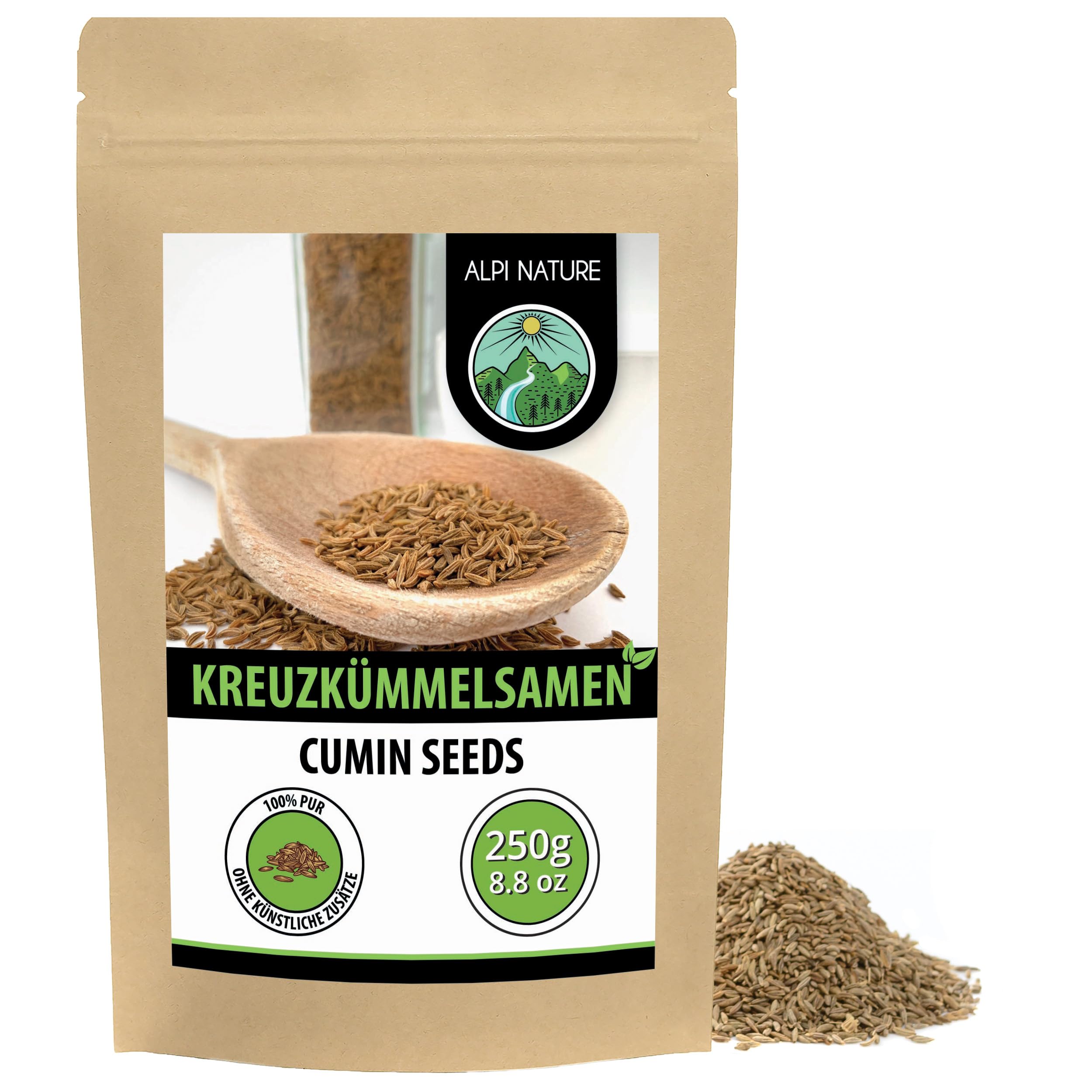 Alpi Nature Kreuzkümmel ganz 250g, ganze Kreuzkümmelsamen, Kreuzkümmelsamen ganz zum Kochen