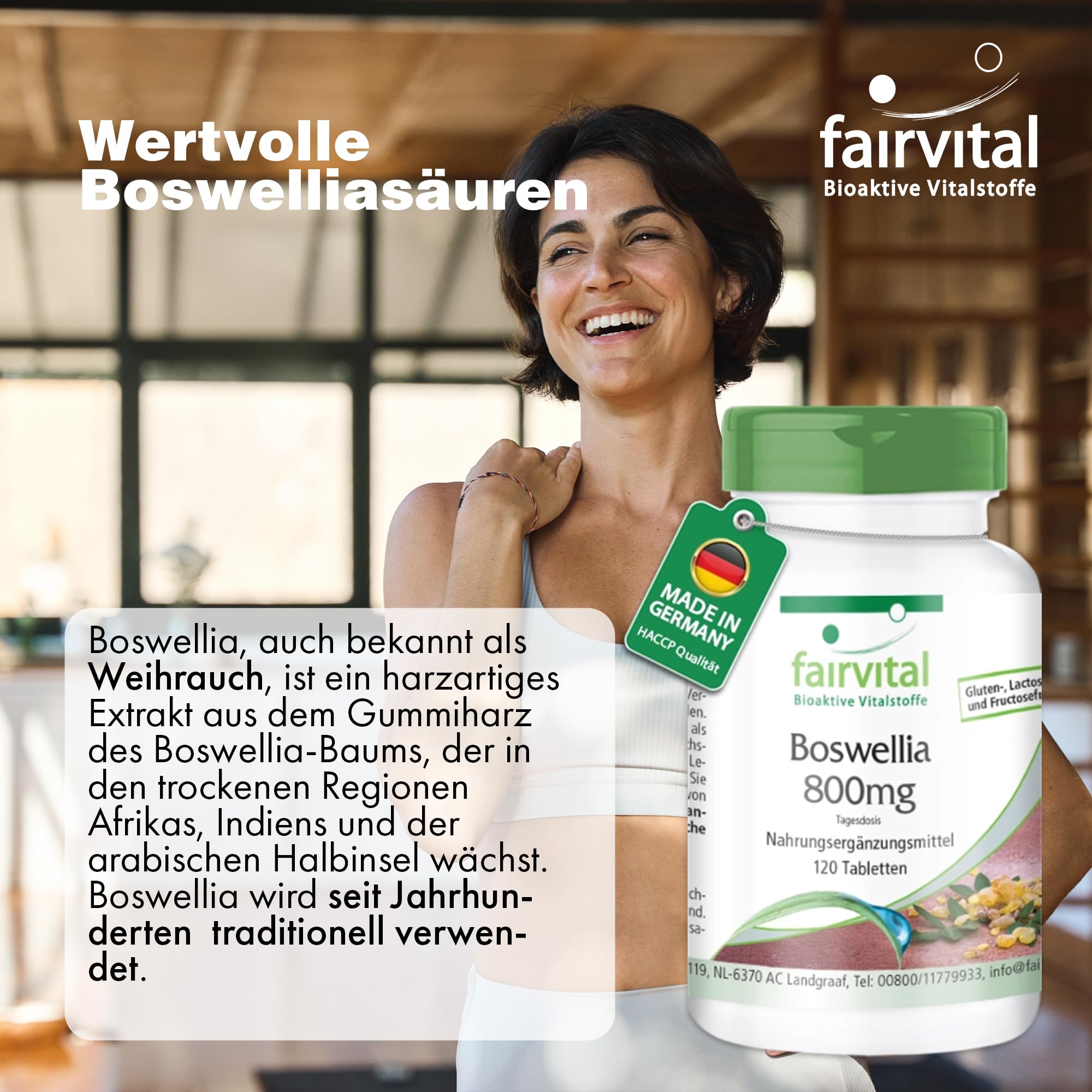 fairvital Weihrauch-Tabletten, Boswellia Serrata Extrakt 800mg Tagesdosis, 360 Tabletten (3x120), Hochdosiertes Indischer Weihrauch mit Mind. 65% Boswellia-Säuren, Vegan