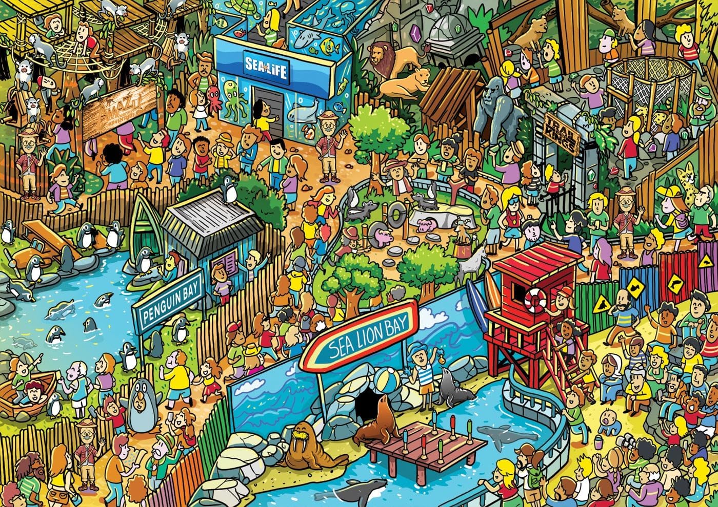 Jigsaw Puzzles for Adults, 1000 Pieces Puzzle, Cartoon Painting Challenging Puzzles for Family Activity Game Nights Gifts Fidget Stress Relief