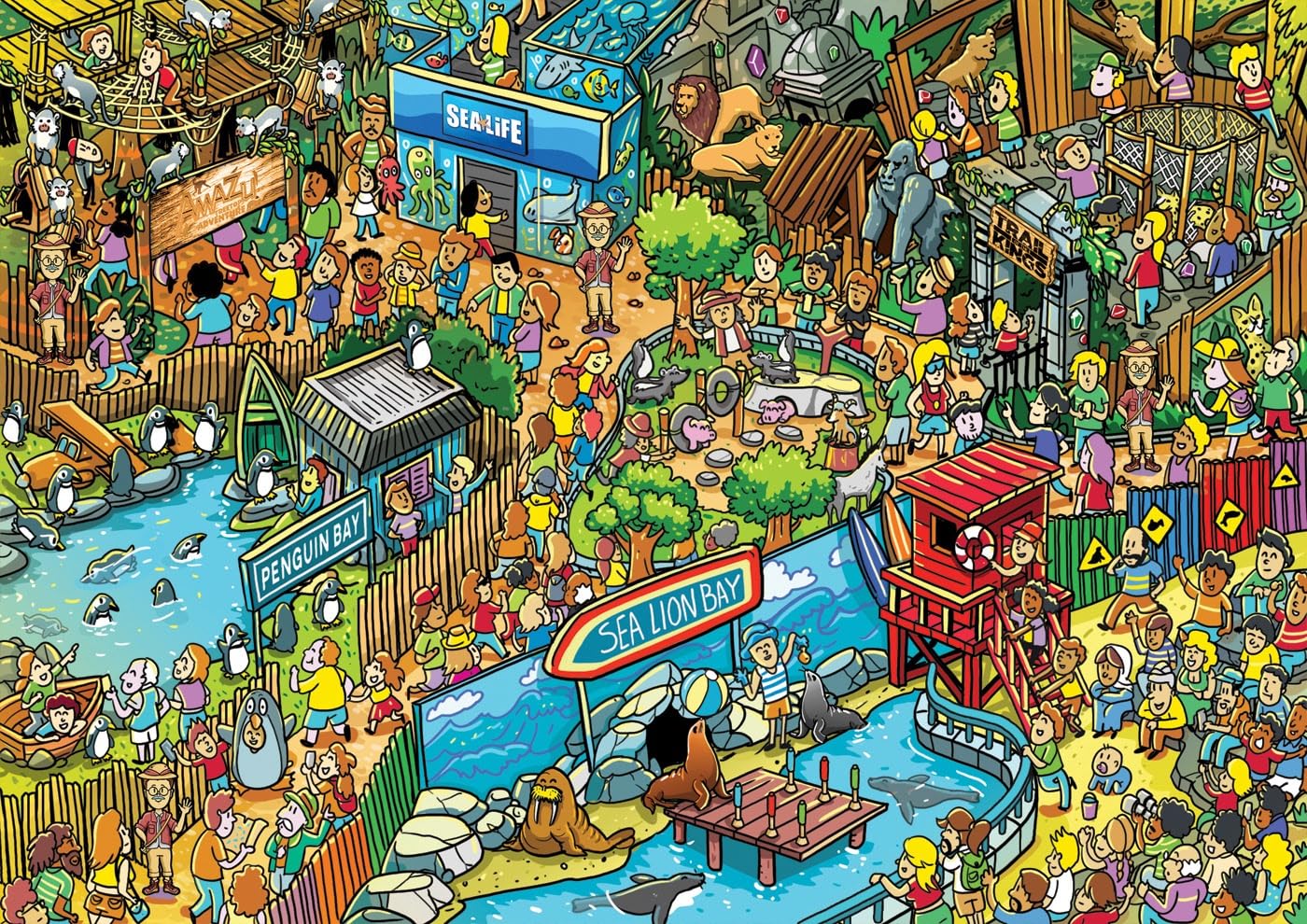 Jigsaw Puzzles for Adults, 1000 Pieces Puzzle, Cartoon Painting Challenging Puzzles for Family Activity Game Nights Gifts Fidget Stress Relief