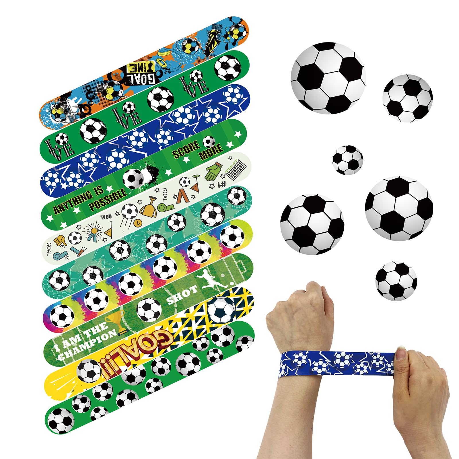 16 Pezzi Braccialetti Silicone, Bracciali in Silicone per Bambini, Braccialetto in silicone da calcio, braccialetto sportivo da calcio per i tifosi, Gadget Calcio Compleanno Bambini(B