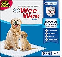 Four Paws Wee-Wee Superior Performance Pee Pads: 25% More Absorbent, Leak-Proof, Unscented 22x23 Inch Dog Training Pads, 100 Count
