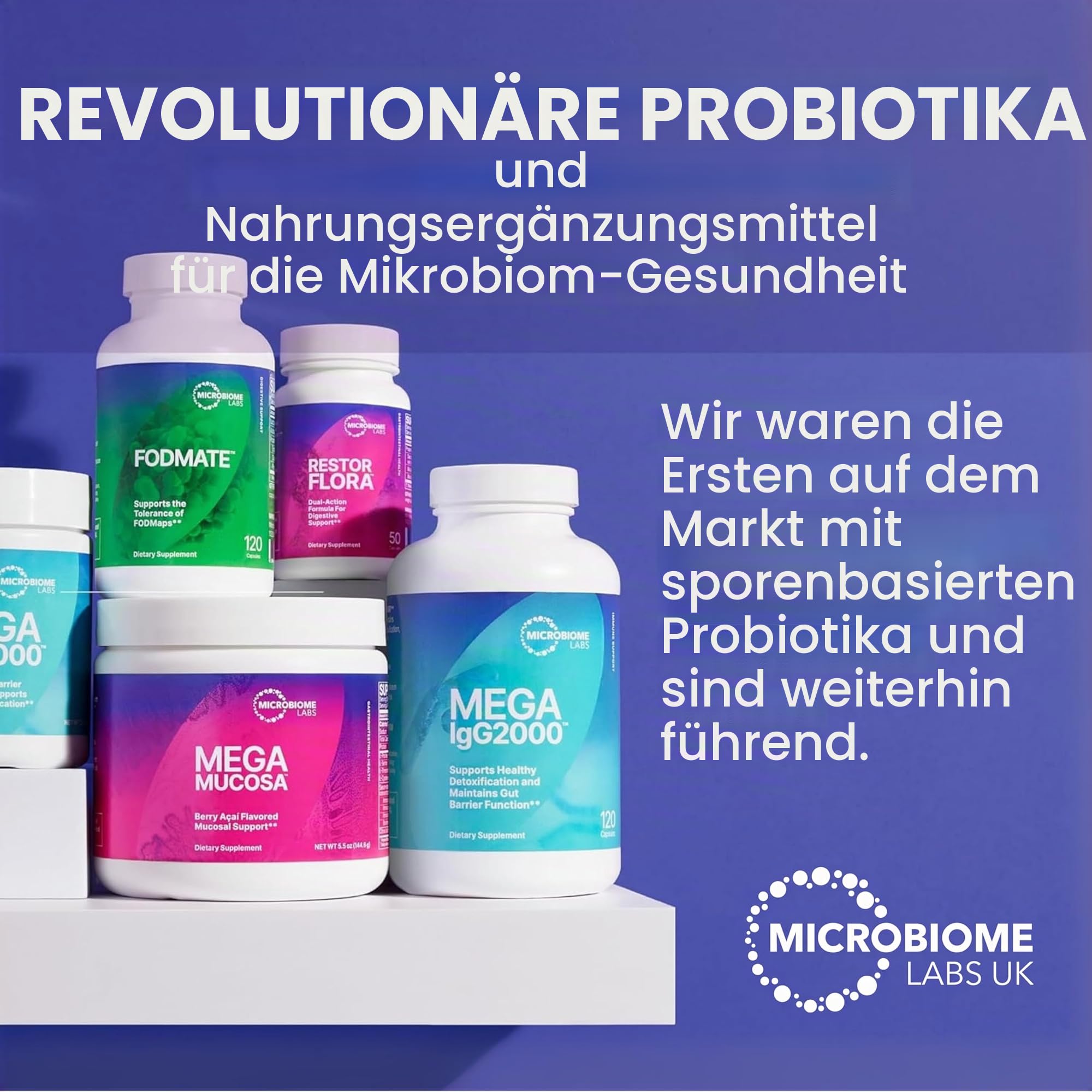 Microbiome Labs FODMATE Verdauungsenzyme für empfindlichen Magen, 120 Kaps