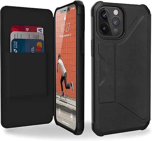 URBAN ARMOR GEAR UAG - Funda diseñada para iPhone 12 Pro Max pantalla de 6.7 pulgadas Funda tipo libro con ranuras para tarjetas y soporte de