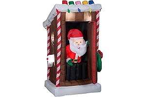 Gemmy Animated Airblown Inflatable Santa's Outhouse