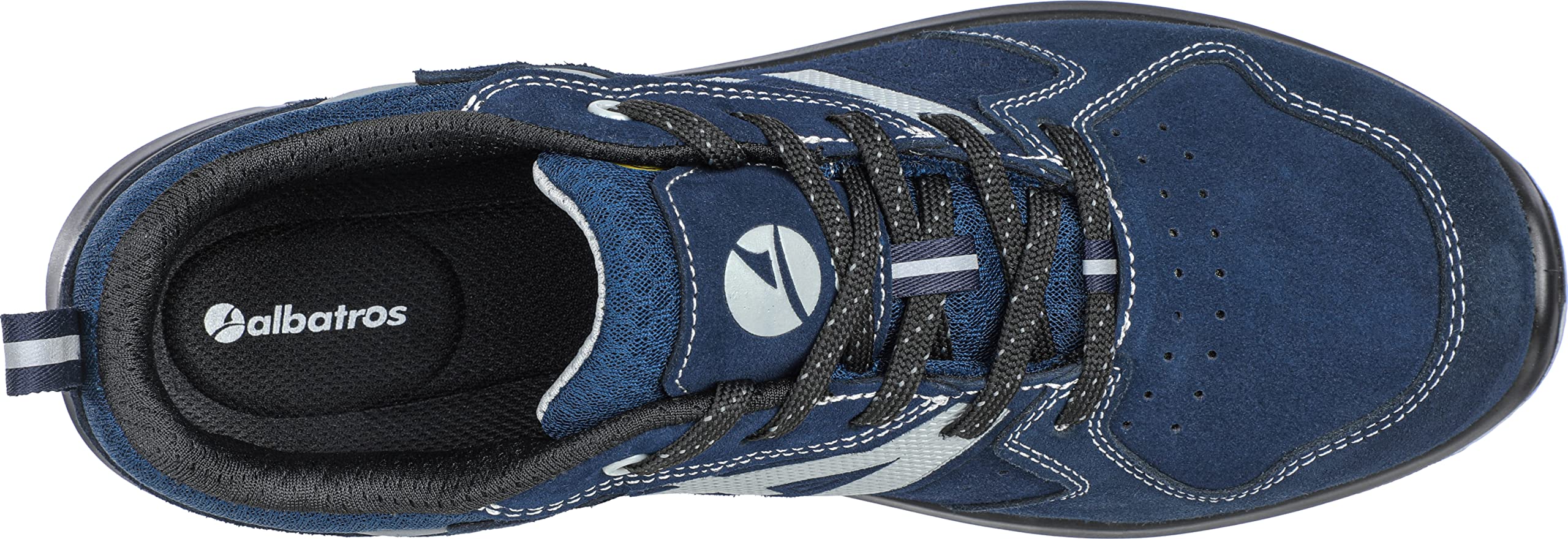 ALBATROS Twister DY Navy Low Zapatos de Seguridad S1P ESD SRC Tapa de Fibra de Vidrio Antideslizante sin Metal Unisex