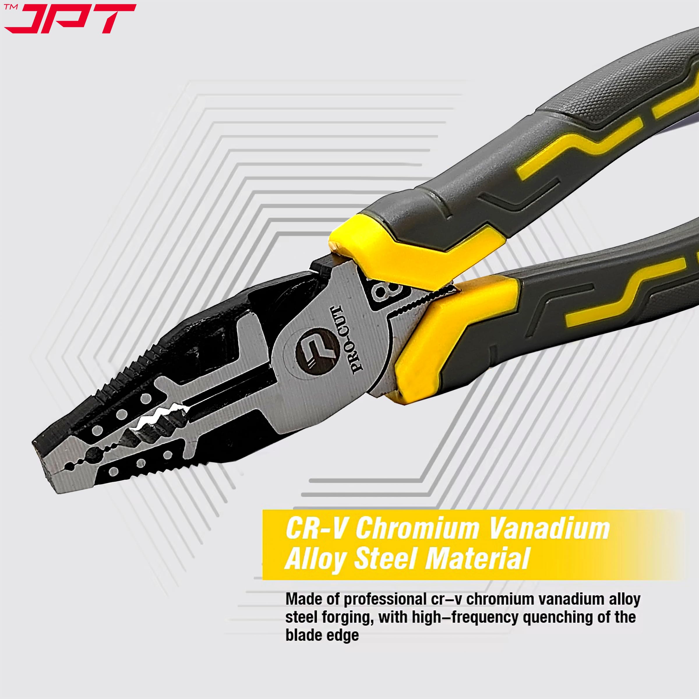 JPT Pro cut Heavy Duty 8-Inch High-Leverage Side Cutting Pliers for Twisting, Clamping Screws, and Cutting Soft Metals like Copper and Aluminum 2
