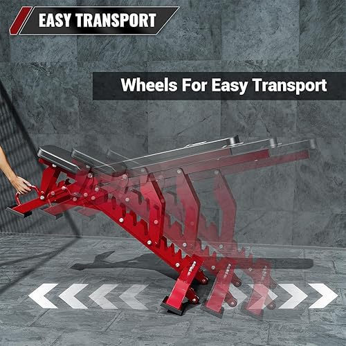 Miniatura 4 de MAJOR LUTIE Banco de pesas, prensa de banco de capacidad de 1300 libras y banco de entrenamiento de fuerza de 32 posiciones ajustables para